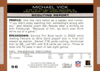 2003 Topps Draft Picks & Prospects #56 Michael Vick Back