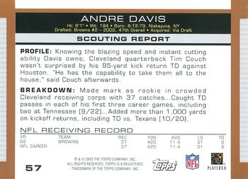 2003 Topps Draft Picks & Prospects #57 Andre Davis Back