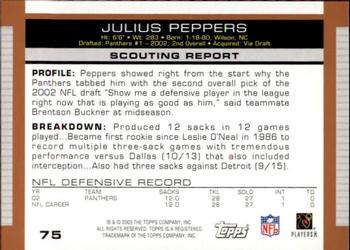 2003 Topps Draft Picks & Prospects #75 Julius Peppers Back