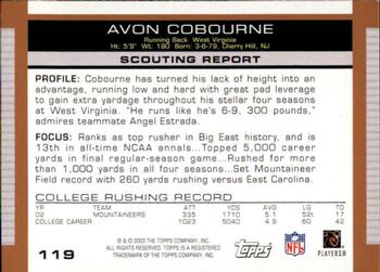 2003 Topps Draft Picks & Prospects #119 Avon Cobourne Back