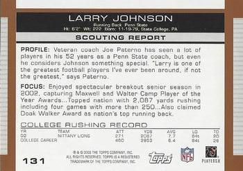 2003 Topps Draft Picks & Prospects #131 Larry Johnson Back