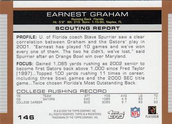 2003 Topps Draft Picks & Prospects #146 Earnest Graham Back