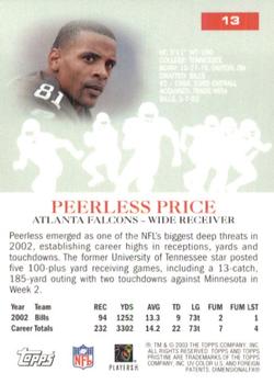 2003 Topps Pristine #13 Peerless Price Back