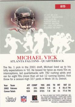 2003 Topps Pristine #25 Michael Vick Back