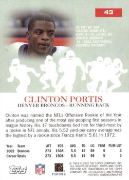 2003 Topps Pristine #43 Clinton Portis Back