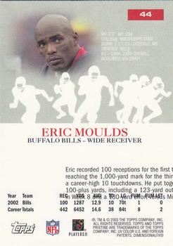 2003 Topps Pristine #44 Eric Moulds Back