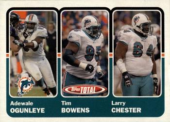 2003 Topps Total #347 Adewale Ogunleye / Larry Chester / Tim Bowens Front