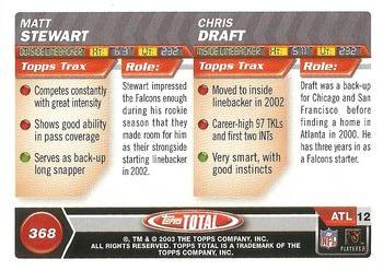 2003 Topps Total #368 Chris Draft / Matt Stewart Back