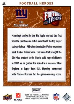 2008 Upper Deck Heroes - Bronze #44 Eli Manning Back