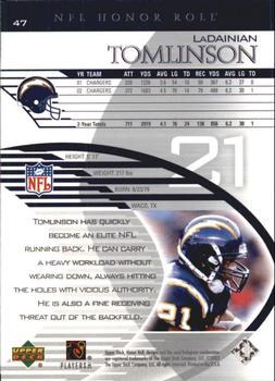 2003 Upper Deck Honor Roll #47 LaDainian Tomlinson Back