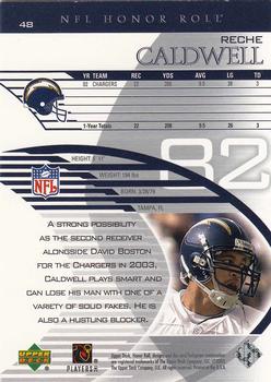 2003 Upper Deck Honor Roll #48 Reche Caldwell Back