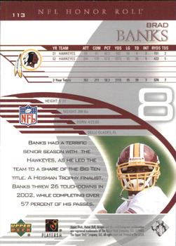 2003 Upper Deck Honor Roll #113 Brad Banks Back