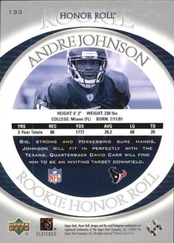 2003 Upper Deck Honor Roll #133 Andre Johnson Back