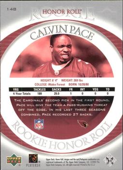 2003 Upper Deck Honor Roll #148 Calvin Pace Back