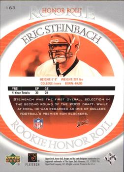 2003 Upper Deck Honor Roll #163 Eric Steinbach Back