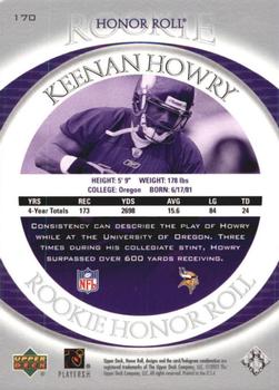 2003 Upper Deck Honor Roll #170 Keenan Howry Back