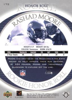 2003 Upper Deck Honor Roll #172 Rashad Moore Back