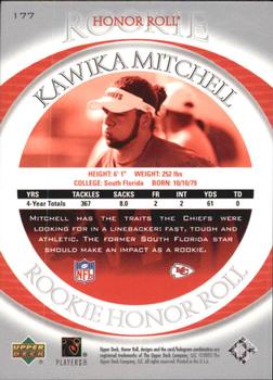 2003 Upper Deck Honor Roll #177 Kawika Mitchell Back