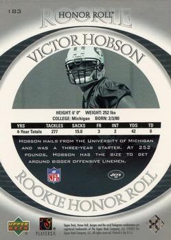 2003 Upper Deck Honor Roll #183 Victor Hobson Back