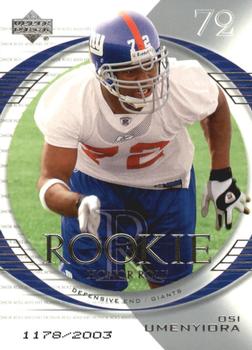 2003 Upper Deck Honor Roll #186 Osi Umenyiora Front