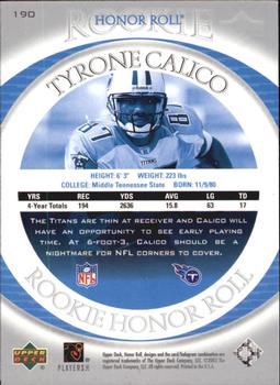2003 Upper Deck Honor Roll #190 Tyrone Calico Back