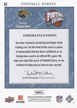 2008 Upper Deck Heroes - Jerseys Blue #83 David Garrard Back