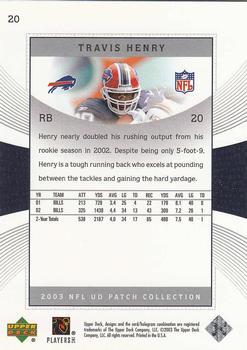 2003 UD Patch Collection #20 Travis Henry Back