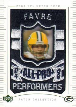 2003 UD Patch Collection #149 Brett Favre Front