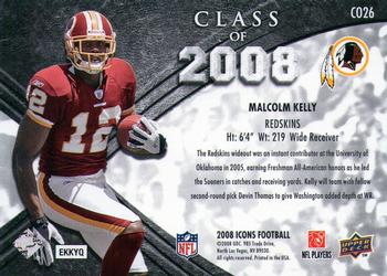 2008 Upper Deck Icons - Class of 2008 Blue #CO26 Malcolm Kelly Back