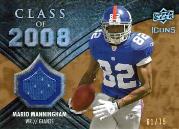 2008 Upper Deck Icons - Class of 2008 Jersey Gold #CO27 Mario Manningham Front