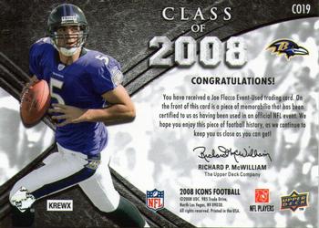 2008 Upper Deck Icons - Class of 2008 Jersey Silver #CO19 Joe Flacco Back