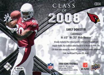 2008 Upper Deck Icons - Class of 2008 Silver #CO14 Early Doucet III Back