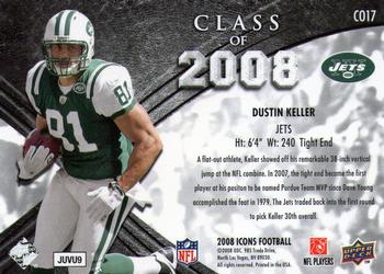 2008 Upper Deck Icons - Class of 2008 Silver #CO17 Dustin Keller Back