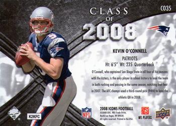 2008 Upper Deck Icons - Class of 2008 Silver #CO35 Kevin O'Connell Back
