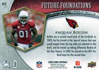 2008 Upper Deck Icons - Future Foundations Blue #FF2 Anquan Boldin Back