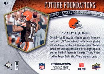 2008 Upper Deck Icons - Future Foundations Blue #FF5 Brady Quinn Back