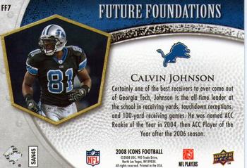 2008 Upper Deck Icons - Future Foundations Blue #FF7 Calvin Johnson Back