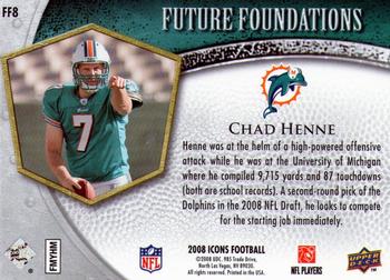 2008 Upper Deck Icons - Future Foundations Blue #FF8 Chad Henne Back