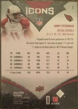 2008 Upper Deck Icons - Gold Die Cut #2 Larry Fitzgerald Back