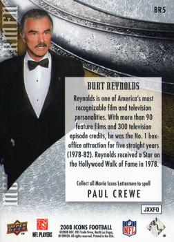 2008 Upper Deck Icons - Immortal Movie Icons Lettermen #BR5-5 Burt Reynolds - C Back