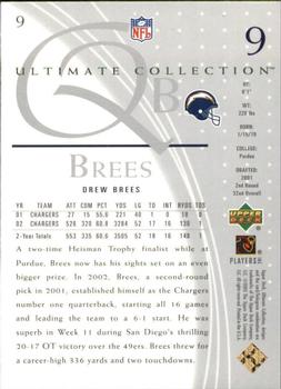 2003 Upper Deck Ultimate Collection #9 Drew Brees Back