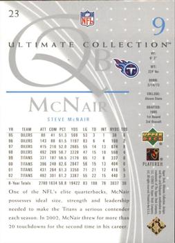 2003 Upper Deck Ultimate Collection #23 Steve McNair Back