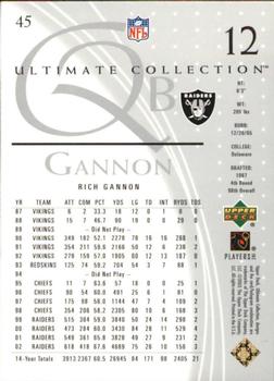 2003 Upper Deck Ultimate Collection #45 Rich Gannon Back