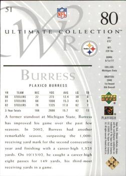 2003 Upper Deck Ultimate Collection #51 Plaxico Burress Back