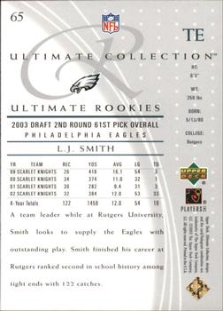2003 Upper Deck Ultimate Collection #65 L.J. Smith Back