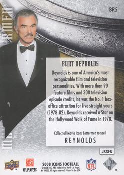 2008 Upper Deck Icons - Movie Icons Lettermen #BR5-8 Burt Reynolds - S Back