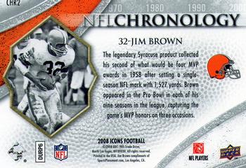 2008 Upper Deck Icons - NFL Chronology Blue #CHR2 Jim Brown Back