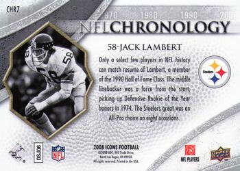 2008 Upper Deck Icons - NFL Chronology Blue #CHR7 Jack Lambert Back