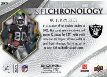 2008 Upper Deck Icons - NFL Chronology Gold #CHR27 Jerry Rice Back
