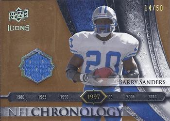 2008 Upper Deck Icons - NFL Chronology Jersey Gold #CHR21 Barry Sanders Front